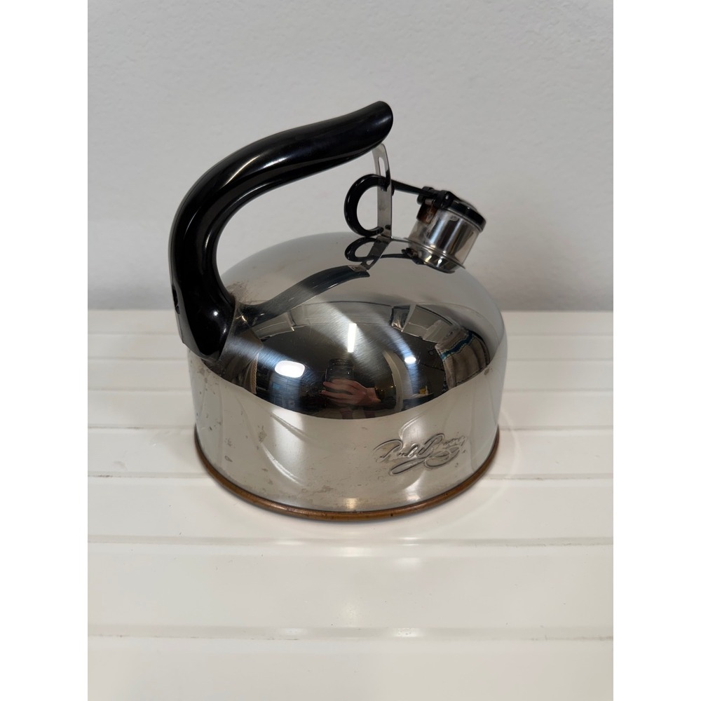 Revere Ware Paul Revere Signature Copper Bottom Whistling Tea Kettle Stainless